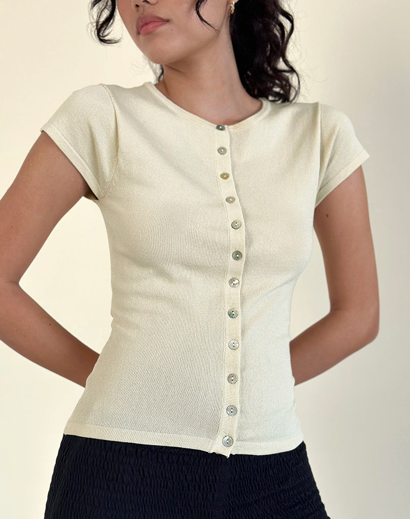 Image of Elmira Top in Flat Knit Cream