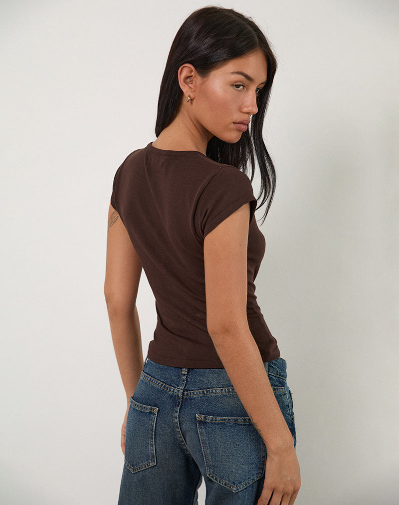 Image of Elmira Top in Knit Bitter Chocolate