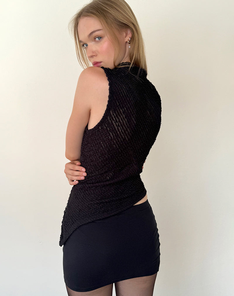 Image of Ember Sleeveless Top in Textured Black