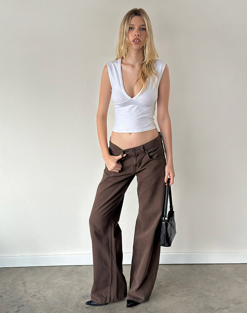 Emberly Plunge Top in White