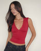 Image of Emberly Plunge Top in Adrenaline Red