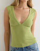 Image of Emberly Plunge Top in Apple Green