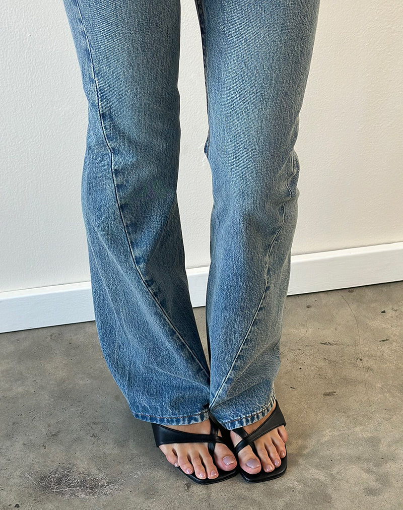 Image of Extra Low Rise Twised Seam Jeans in True Blue