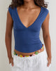 Image of Emberly Plunge Top in Dazzling Blue