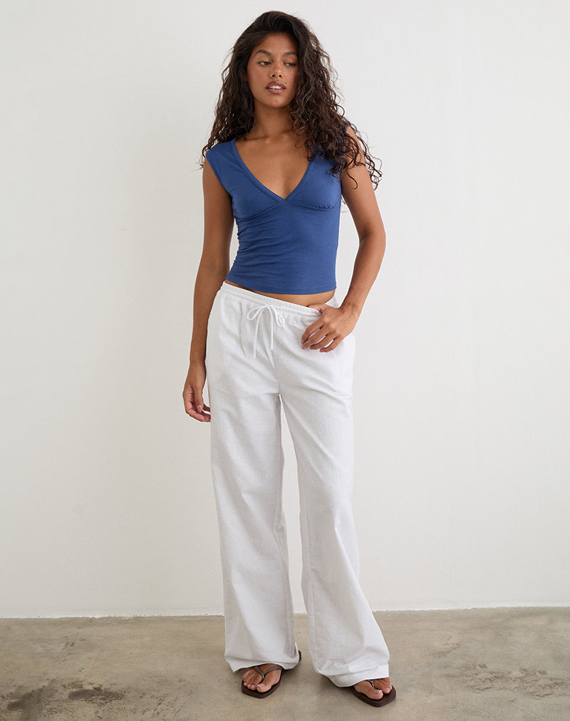 Image of Wasic Wide Leg Trouser in White