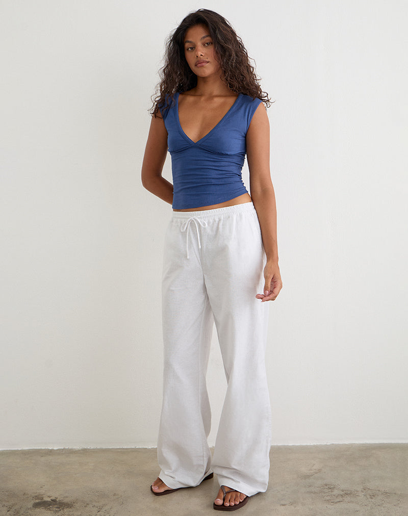 Image of Wasic Wide Leg Trouser in White