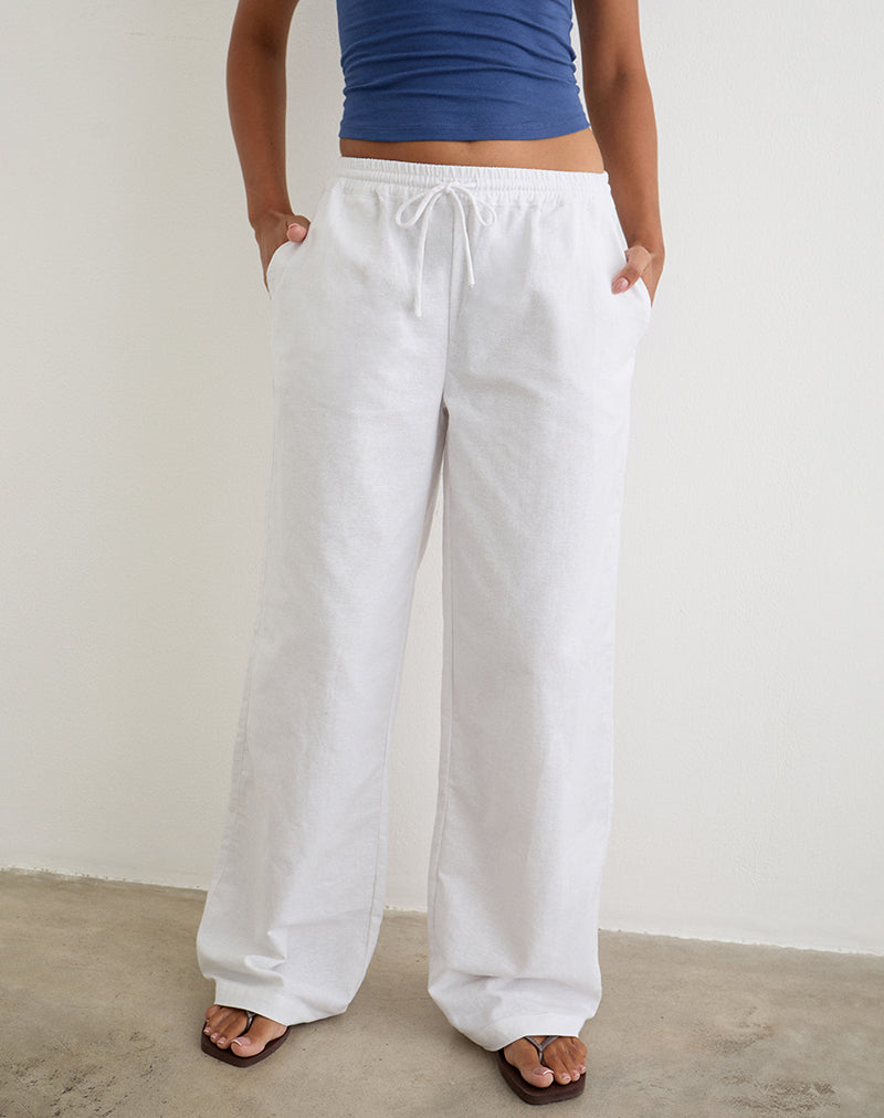 Image of Wasic Wide Leg Trouser in White