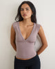 Image of Emberly Plunge Top in Dusty Mauve