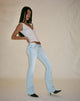 Image of Ultra Low Rise Flare Jean in Sky Blue