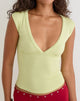 Image of Emberly Plunge Top in Pistachio