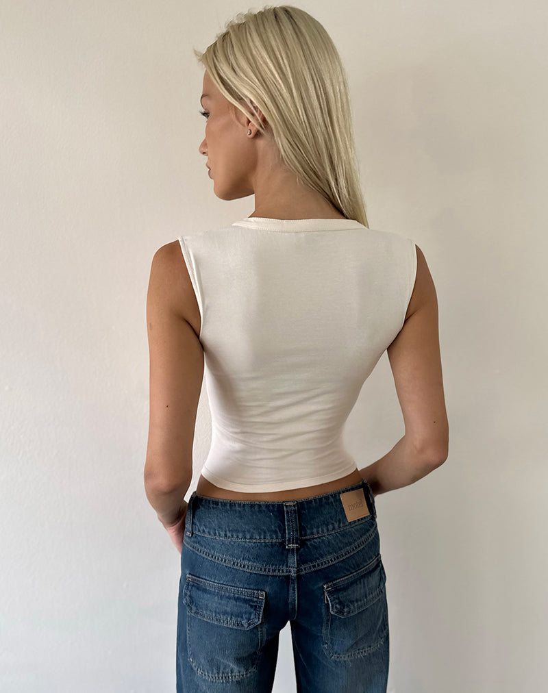 Image of Emberly Plunge Top in Tofu