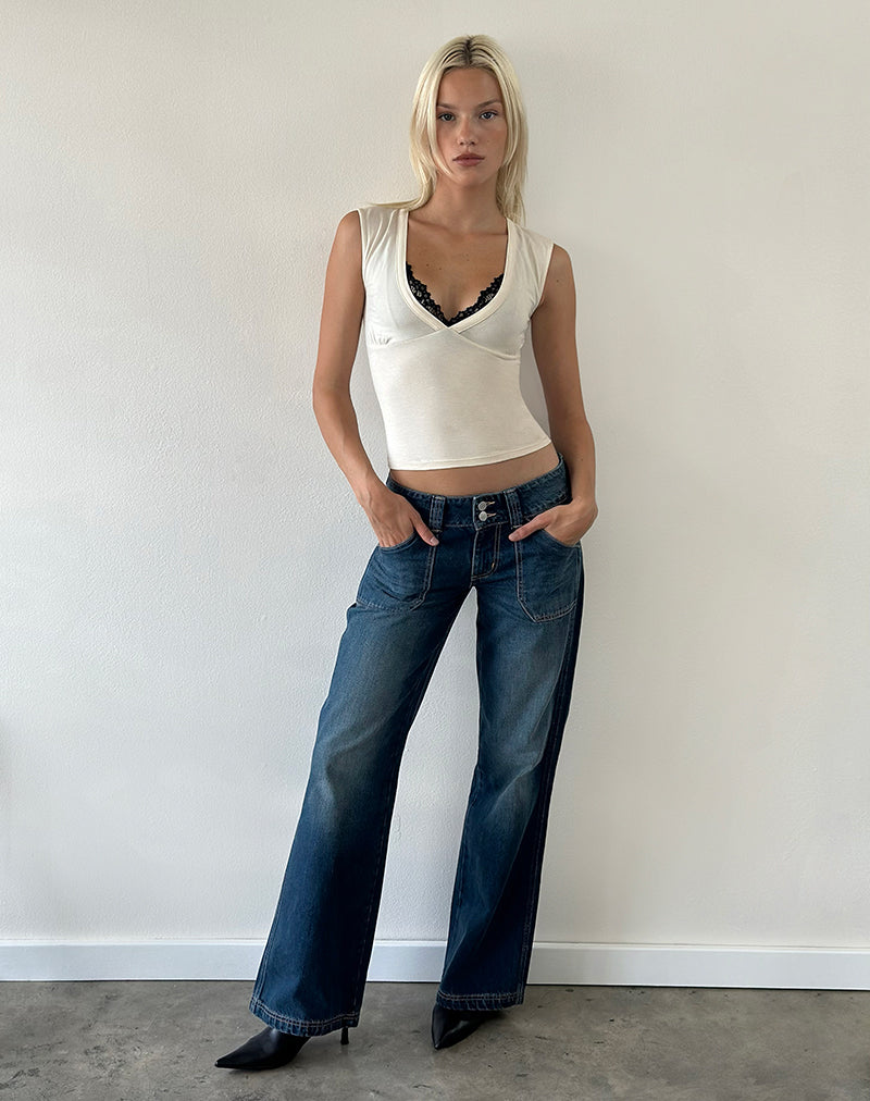 Image of Emberly Plunge Top in Tofu