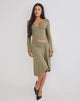 Image of Esmeray Midi Skirt in Khaki