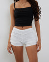 Image of Ena Frilly Bloomer Shorts in Ivory