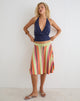 Image of Eranza Midi Skirt in Mixed Stripe Orange
