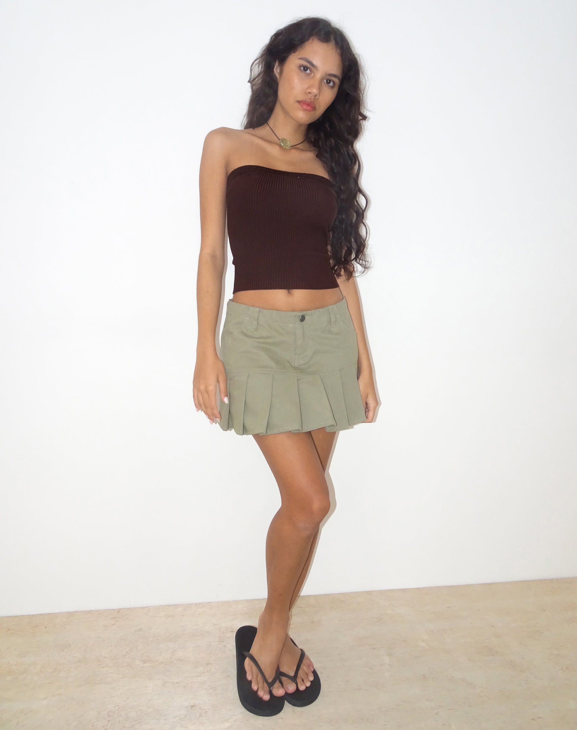 Image of Erin Tube Top in Knit Bitter Chocolate