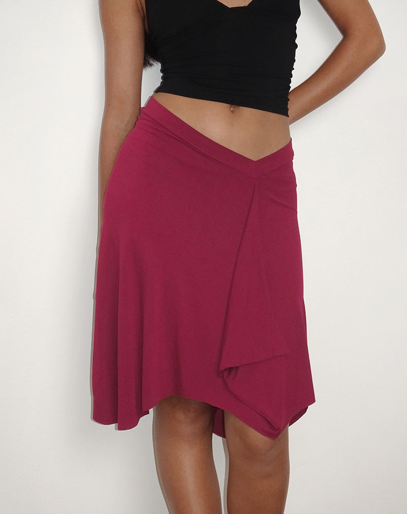 Esmeray Midi Skirt in Burgundy