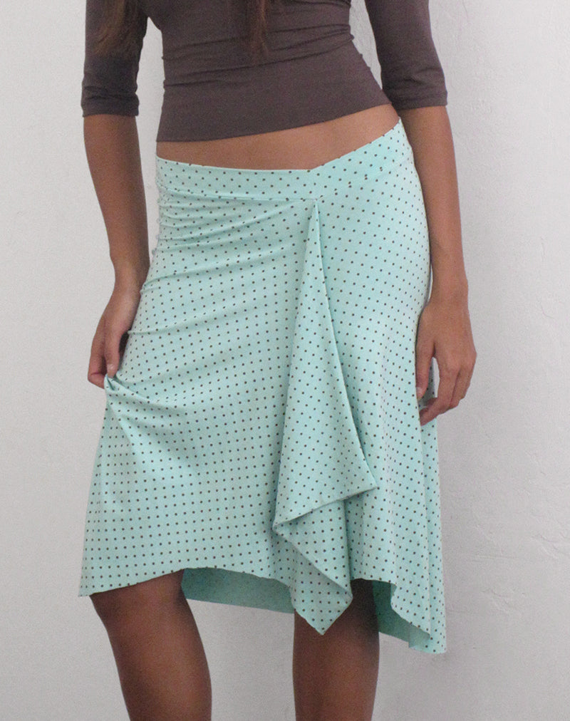 Image of Esmeray Midi Skirt in Micro Polka Cloud Blue