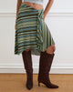 Image of Esmeray Midi Skirt in Mixed Stripe Green