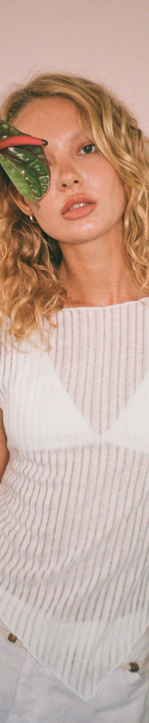 Image of Etta Knitted Vest Top In Ivory