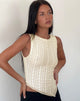 Image of Etta Double Layered Lace Vest Top in Cream