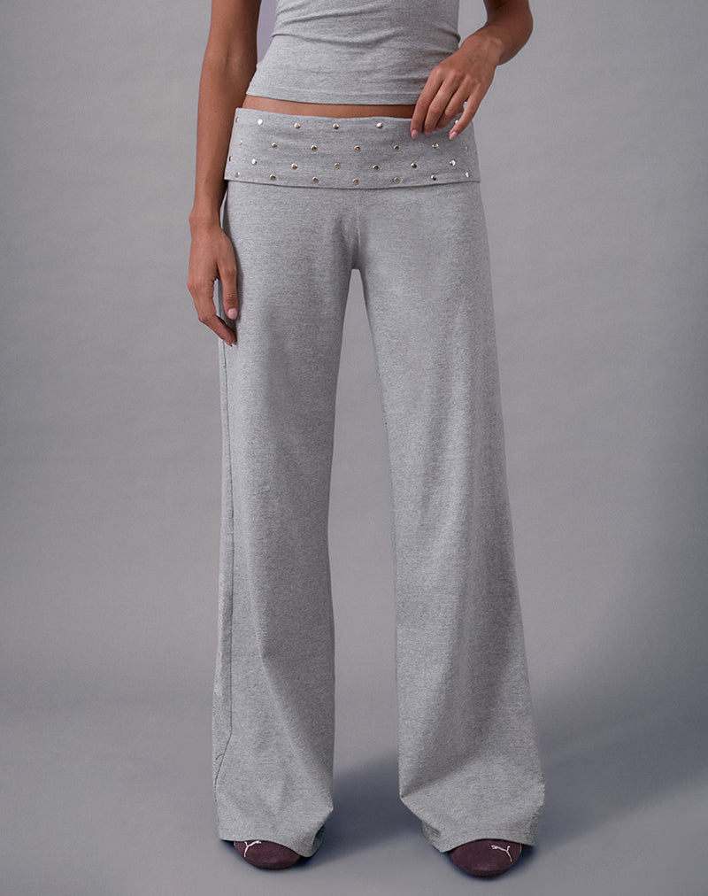 Image of Nevivi Foldover Trouser in Studded Grey Marl