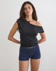 Image of Eunia Short in Navy with Micro Polka Print