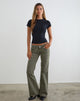Image of Extra Low Rise Flare Jeans in Olive