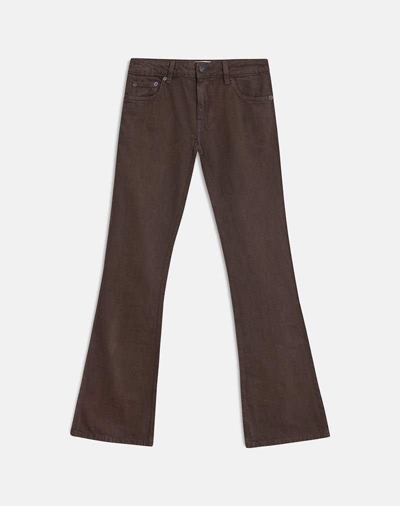 Image of Extra Low Rise Flare Jeans in Dark Chocolate