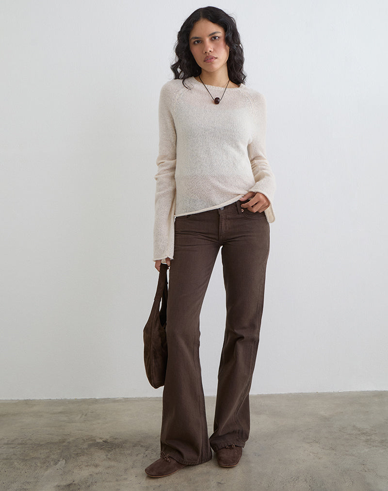 Image of Extra Low Rise Flare Jeans in Dark Chocolate