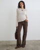 Image of Extra Low Rise Flare Jeans in Dark Chocolate