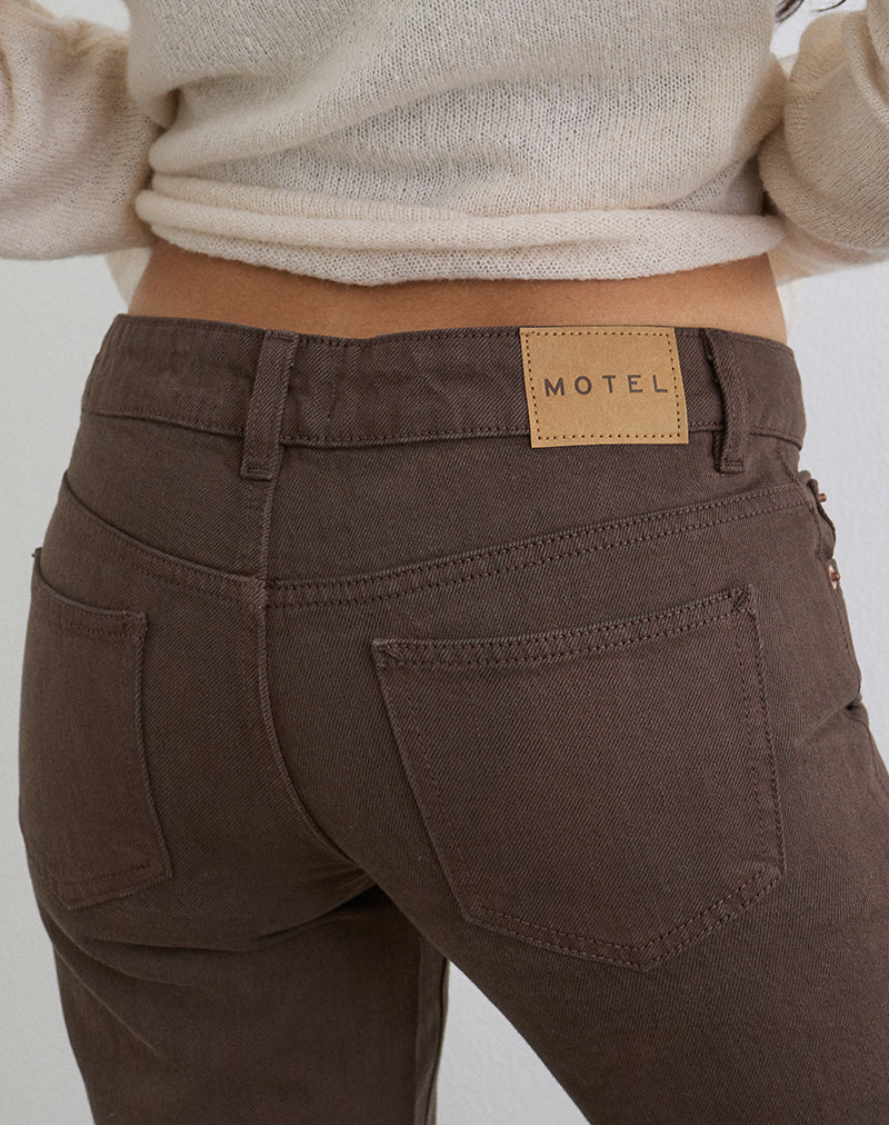 Image of Extra Low Rise Flare Jeans in Dark Chocolate