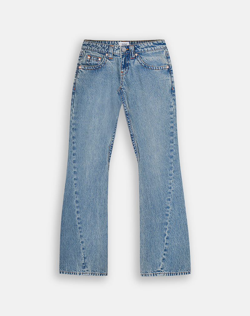 Image of Extra Low Rise Twised Seam Jeans in True Blue