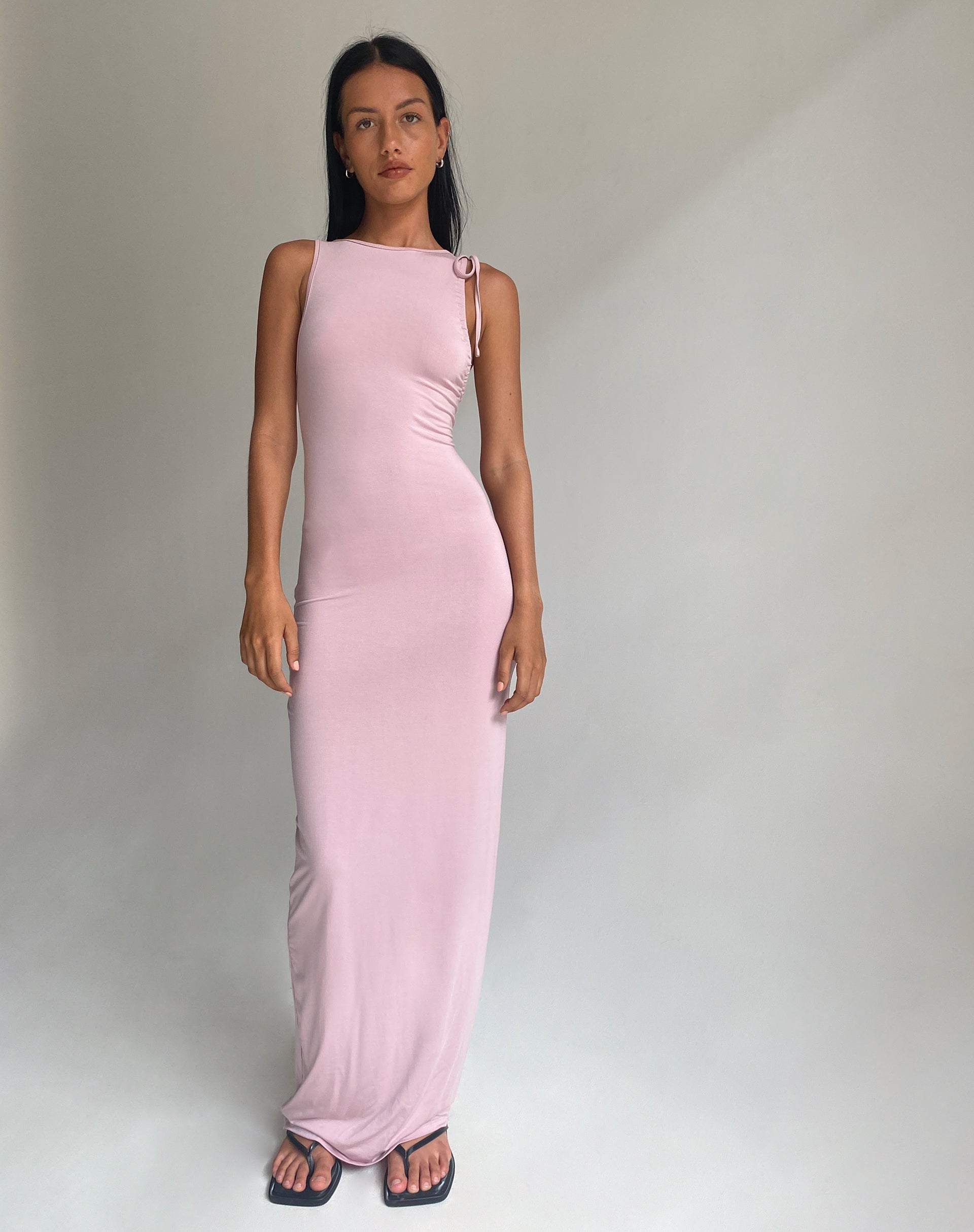 Long pale pink dress best sale