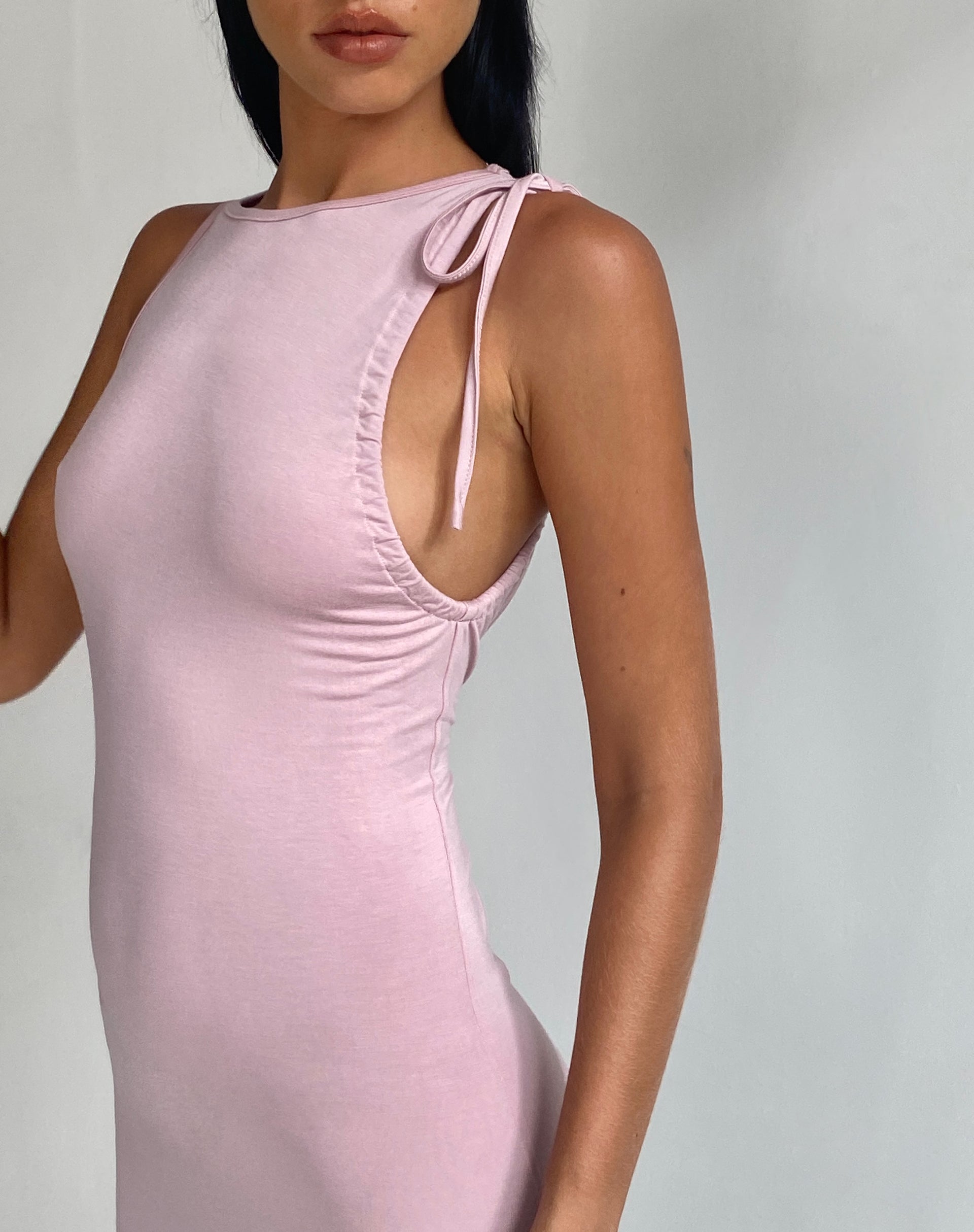 image of Elinor Maxi Dress in Slinky Baby Pink