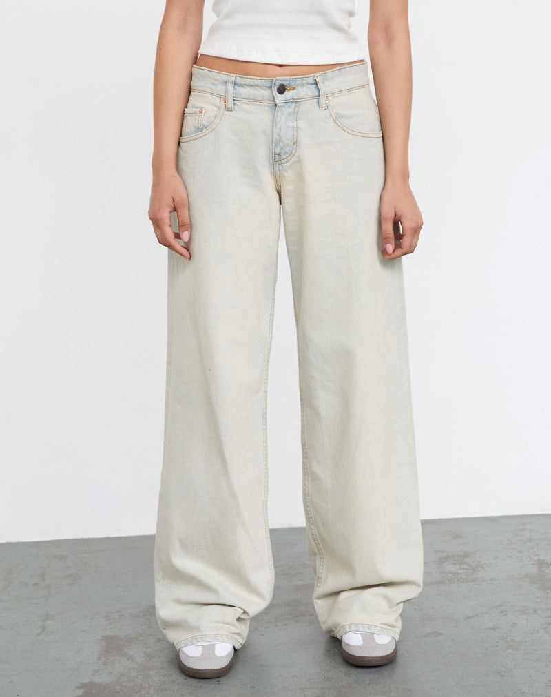 Image of Roomy Extra Wide Low Rise Jeans In Arctic Blue