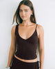Image of Fara Top with Beads in Jersey Chocolate Brown