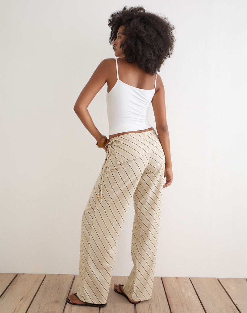 Image of Faria Trouser in Tilt Lines Beige