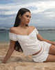 Image of Fayra Bardot Corset Top in Cotton Dobby White