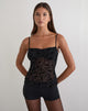 Image of Fierza Cami Top in Pretty Petal Flock Black