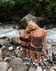 Image of Fraba Tankini in Brown with Red Binding
