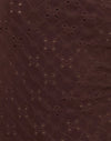  Stretch Broderie Brown