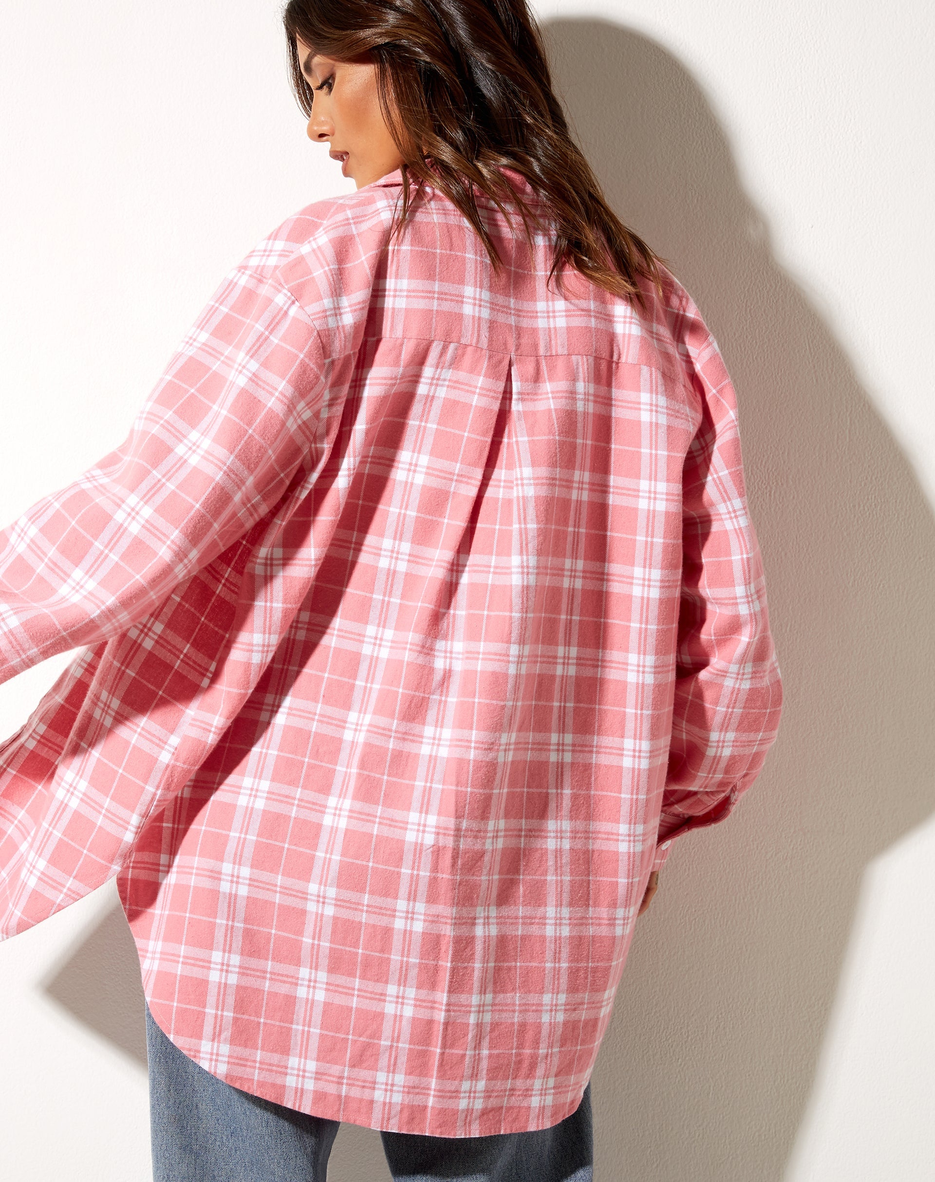 Image of Gane Shirt in Check Pink White