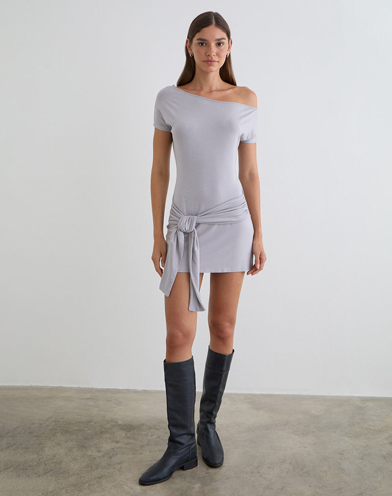 Image of Genya Mini Dress in Lilac Grey