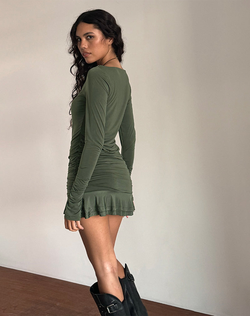 Image of Gillian Long Sleeve Mini Dress in Slinky Grey