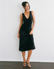 Image of Gracelyn Midi Dress in Flocked Random Brush Black