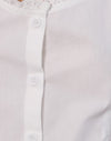 Poplin White with Broderie Trim