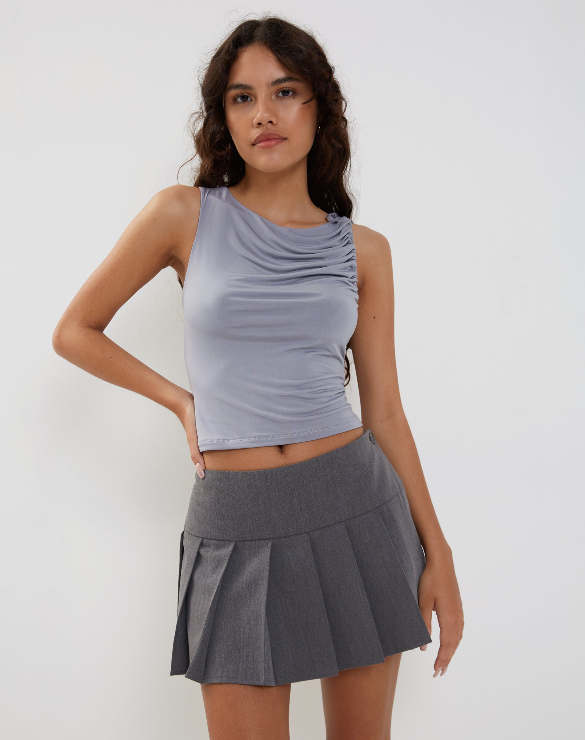 Image of Hagne Vest Top in Silver