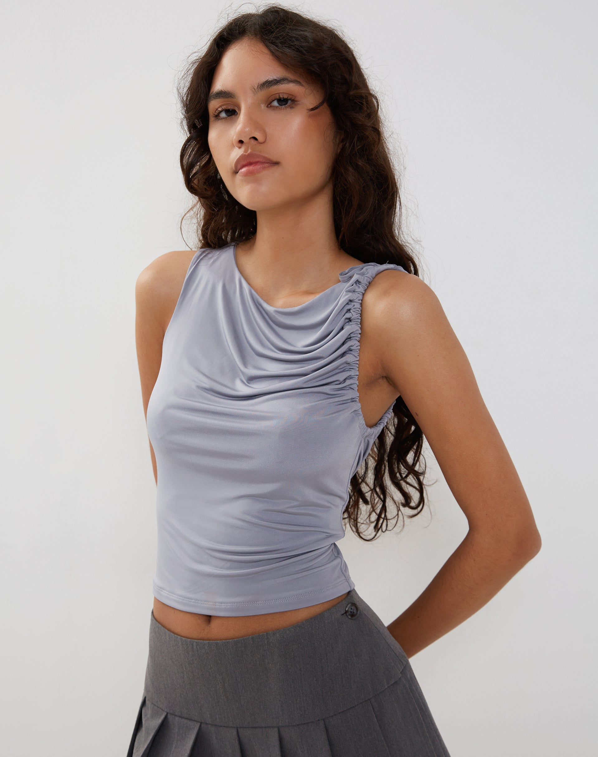 Image of Hagne Vest Top in Silver