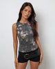 Image of Hala Vest Top in Sequin Vintage Flower